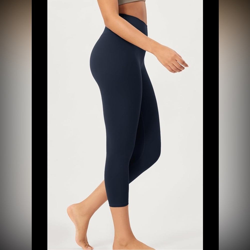 Leggings 2-Pack Buttery Soft Lounge Yoga 23” black/ navy size medium high waist - Picture 3 of 5